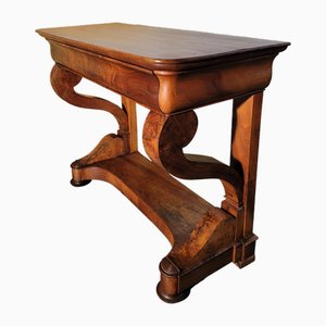 Consola de restauración pequeña de nogal, década de 1830