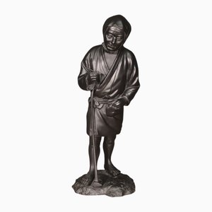 Japanese Artist, Pipe Smoker, 1970, Bronze