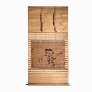 Antike japanische Kakemono Schriftrolle Daikokuten