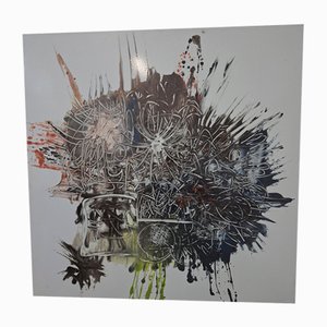 Decorative Enamelled Iron Panel, 1980s