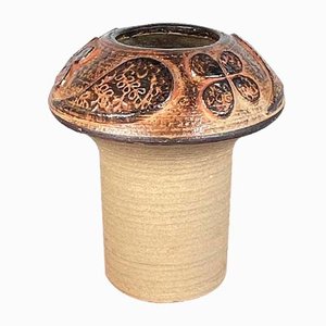 Mid-Century Modern Danish Studio Pottery Mushroom Vase in Stoneware by Haico Nitzsche for Søholm, 1960s