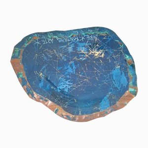 Milieu de Table en Verre du Nil Décoré par Duilio Barnabe Dube pour Fontana Arte, 1950s