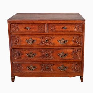 Chest of Drawers Carved in Oak, 19th Century