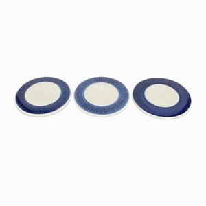 Mid-Century Swedish Koka Blue, Blau, Bla Series Lids by Hertha Bengtson for Rörstrand, 1950s, Set of 3, Set of 3