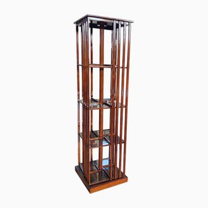 Quadrangular Revolving Bookcase in Walnut, 1980s