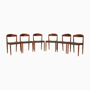 Vintage Brown-Grey Teak Wood Chairs by Knud Anderson, Denmark, 1967