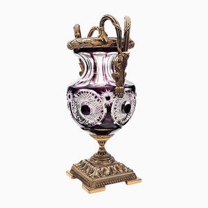 Centerpiece in Purple Crystal and Bronze by Martin Benito, Paris, France, 1950