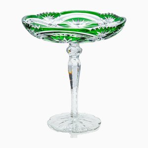 Baccarat Grass Green Crystal Cut Glass, France, 1920s