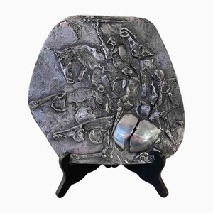 Plato de metal plateado de Nag Arnoldi, años 70