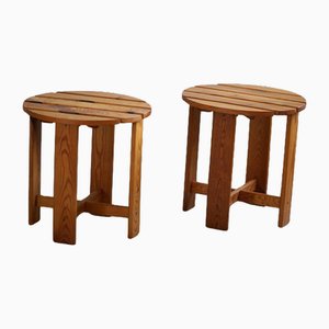 Set of Mid-Century Modern Swedish Stools in Pine, 1960s
