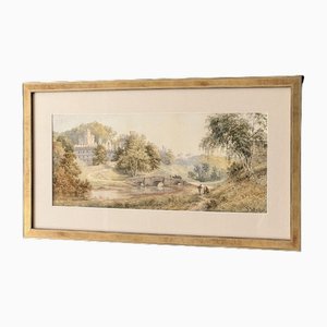 Frederick Tully Lott, Castello di Windsor, acquerello, con cornice