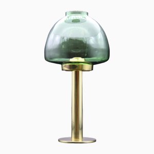 Kerzenlaterne aus Messing & Grünem Glas von Hans-Agne Jakobsson für Markaryd, 1960er, 2er Set