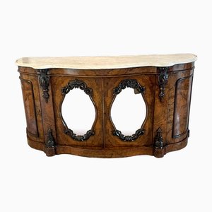 ​​19th Century Victorian Burr Walnut Marble Top Sideboard, 1850s