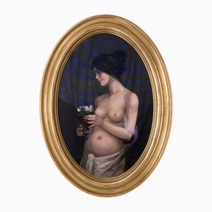 Nicola De Marco, The Dreamer, Oil on Canvas, Framed
