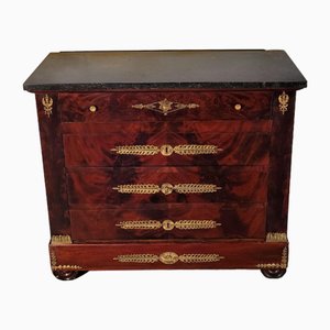 Small Napoleon III Period Chest of Drawers in Mahogany Veneer