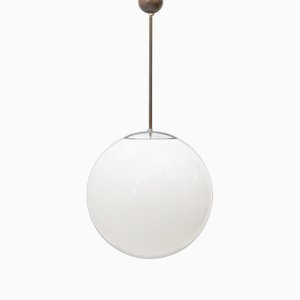 Opaline Glass Sphere Chandelier by Ugo Pollice, 1930s