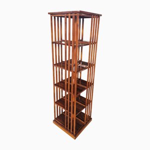 Quadrangular Revolving Bookcase in Walnut, 1980s