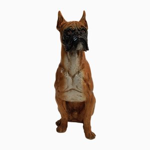 Boxer Breed Dog in Majolica by Ignoto, 1960s