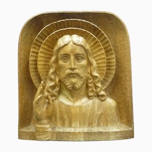 Scultura antroposofica di Gesù, anni '40, in legno di tiglio