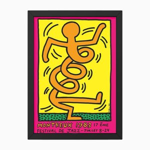 Affiche Montreux Jazz Festival en Rose, par Keith Haring, 1983