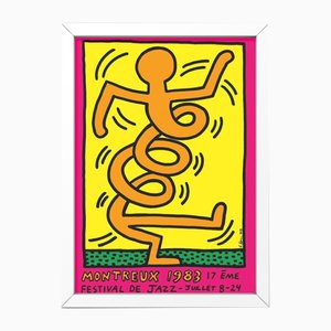 Montreux Jazz Festival Poster in Rosa von Keith Haring, 1983