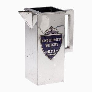 Versilberter Art Deco Wasserkrug & Emaille, 20. Jh. von King George IV Whisky, 1920er