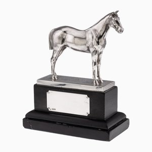 20th Century Edwardian English Silver Horse Trophy on Stand, 1908