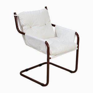 Röhrenförmiger Sessel mit Stoff Sitz, 1970