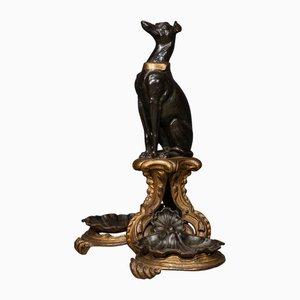 19th Century Georgian Painted Bronze Dog Walking Stick Stand, 1830s