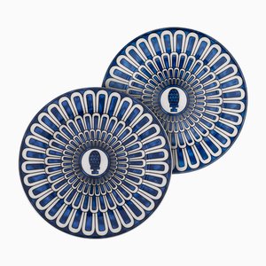 Französische Bleus Dailleurs Keramik Dessertteller von Hermes für Hermès, 2000er, 2er Set