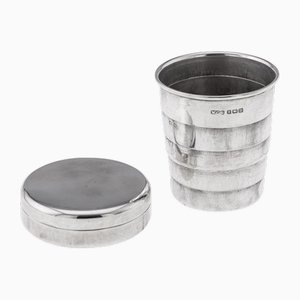 20th Century Silver Collapsible Travel Cup & Case, Birmingham, 1911