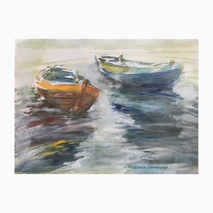 Włodzimierz Karczmarzyk, Jastarnia, Local Boats, 2010, Acquarello