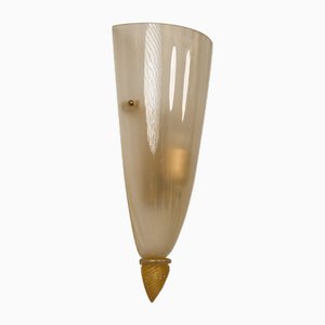 Vintage Wall Light in Murano Glass with Pure Gold Leaf Decorations, 1960s