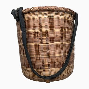 Japanese Traditional Okimono Kago Storage Basket in Bamboo, 1940s