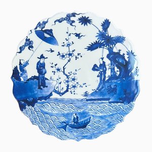 Melamine Charger from the Illusions Collection in White and Blue by Vito Nesta