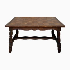 Table d'Appoint Mid-Century en Noyer avec Plateau en Marqueterie, 1940