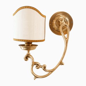 Crushed Right Brass Wall Light with Fan