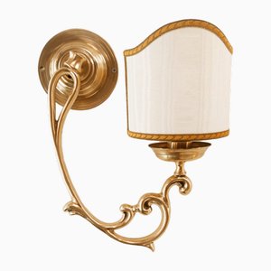 Left Crushed Brass Wall Light with Fan