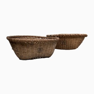 Hand-Woven Wicker Baskets, Japan, 1920s, Set of 2