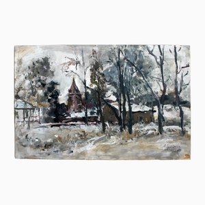 Magdalena Spasowicz, Paisaje, óleo y acrílico sobre cartón, 2008