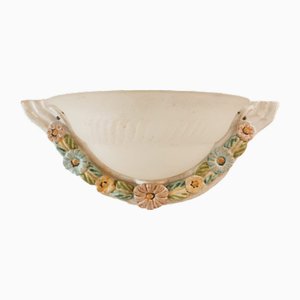 Ceramic Flower Wall Light with Glass