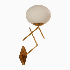 Brass Wall Light with Oval Glass