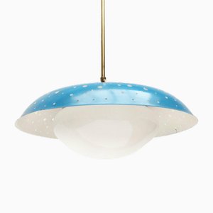 Lampe à Suspension Mid-Century en Métal Perforé attribuée à Ernest Igl pour Hillebrand Leuchten, 1960s