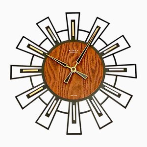 Mid-Century Brass Wall Clock from Weimar, 1970s