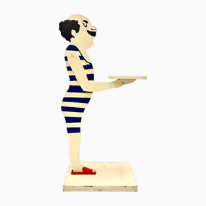 Art Deco Style Swimmer Standing Butler with Serving Tray, 1950s