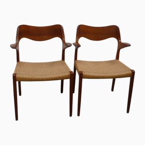 Set of Model 55 Chairs by Niels Otto Møller from J.L. Møllers, Denmark, 1960s