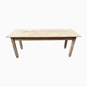 Large Alsatian Natural Fir Bistro Coffee Table, 1930s