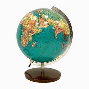 Globo terráqueo iluminado de Jro Verlag München, años 60