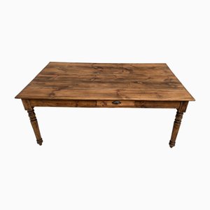 Antique Farm Table with 3 Drawers, 1950s