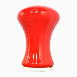 Vintage Table Lamp in Red Opaline Glass, 1970s